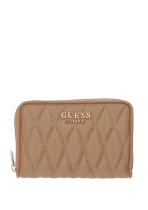 GUESS USA quilted logo-plaque wallet - Neutrals