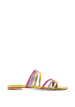 Casadei crystal-embellished metallic-finish sandals - Gold