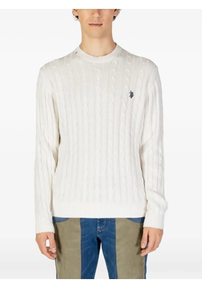 U.S. POLO ASSN. cable-knit sweater - White