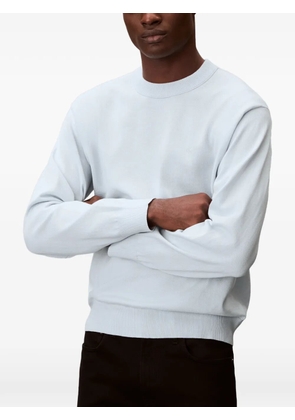 Calvin Klein logo-embroidered ribbed-trim sweater - Blue