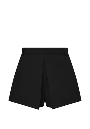 pushBUTTON pleated A-line shorts - Black