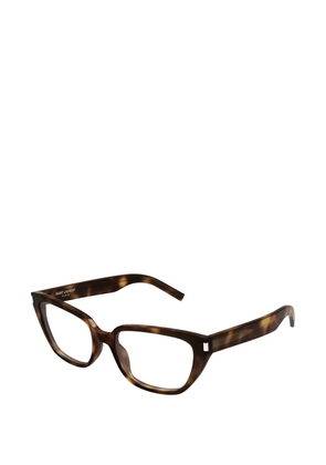 Saint Laurent Eyewear tortoiseshell-effect cat-eye glasses - Brown
