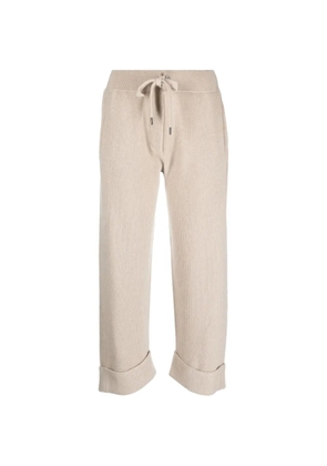 Brunello Cucinelli ribbed-knit turn-up track pants - Neutrals