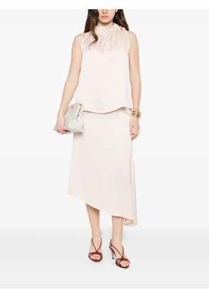 Peserico ruffled-neck tie-fastening top - Pink