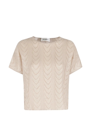MeimeiJ textured short-sleeve top - Neutrals