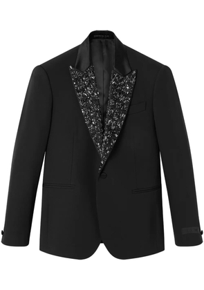 Versace crystal-embellished wool blazer - Black