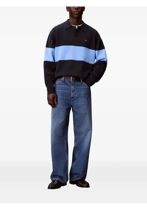 Calvin Klein striped V-neck sweater - Blue