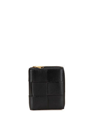 Bottega Veneta Pre-Owned 2012-2024 Lambskin Maxi Intreccio Cassette Bifold Zip Wallet small wallets - Black