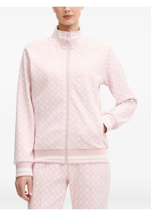 GUESS USA Aggie monogram-print zip-up sweatshirt - Pink
