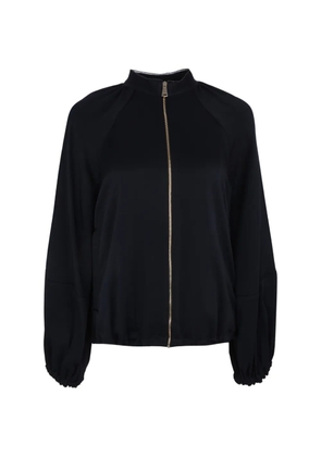 Fabiana Filippi balloon-sleeve satin bomber jacket - Blue