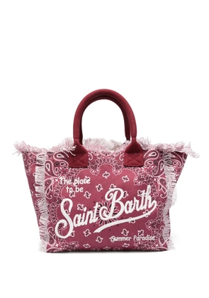 MC2 Saint Barth Vanity bandana-print frayed shoulder bag - Red