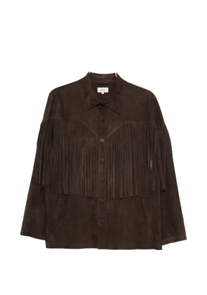 Diega fringed-detail suede shirt - Brown