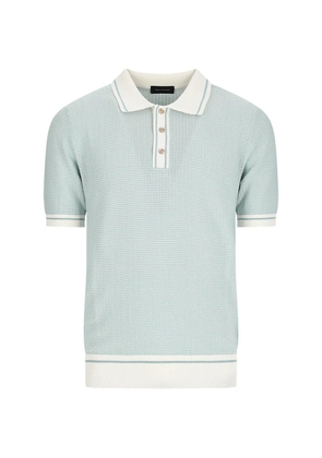 Tagliatore waffle-knit tipped polo shirt - Blue