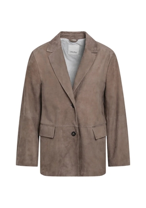 'S Max Mara Anfora buttoned leather jacket - Brown