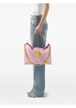 GCDS Mega Comma logo-plaque chain-link shoulder bag - Pink