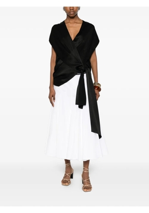 Jacquemus pleated A-line midi skirt - White