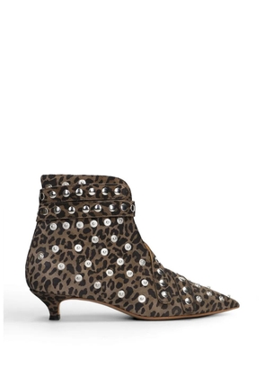ALCHIMIA leopard-print studded ankle boots - Brown
