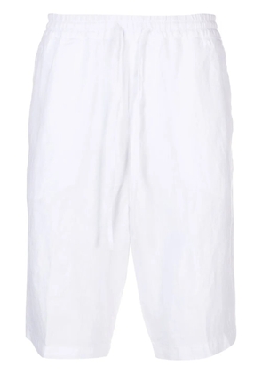 120% Lino mid-rise linen bermuda shorts - White