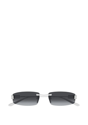 Balenciaga Eyewear Gossip logo-plaque rectangle-frame sunglasses - Silver