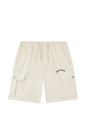 Palm Angels logo-print cargo shorts - White