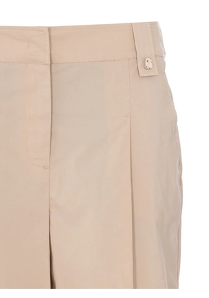LIU JO pleated-detail button-embellished shorts - Neutrals