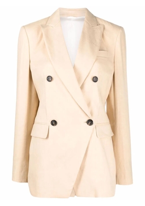 Brunello Cucinelli peak-lapels double-breasted blazer - Yellow