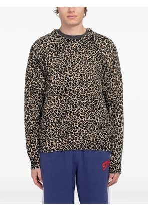 Stüssy leopard-print sweater - Neutrals