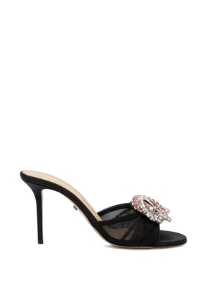MACH & MACH crystal-embellished mesh mules - Black