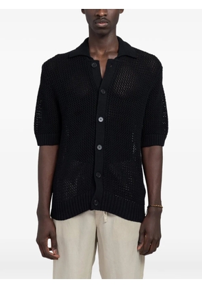 MINIMUM Kairo open-knit short-sleeve shirt - Black