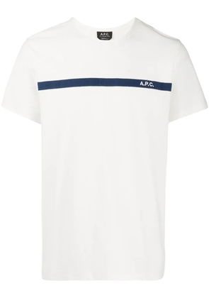 A.P.C. logo striped T-shirt - White