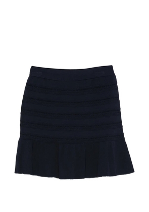 Blugirl pointelle-knit ruffled skirt - Blue
