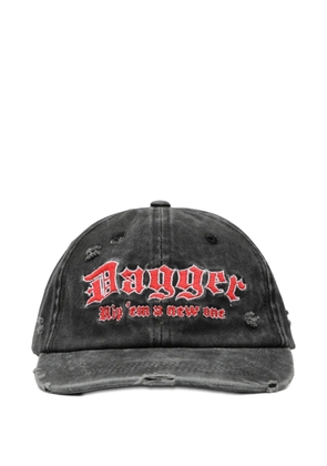 DAGGER distressed-effect embroidered-logo cap - Black
