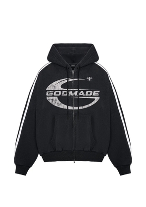 GODMADE Imperial logo-print side-stripe hoodie - Black