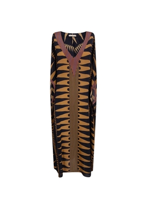 Volantis Roller graphic-print silk kaftan - Black