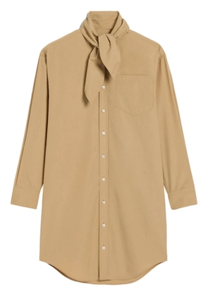 AMI Paris scarf-collar cotton shirt dress - Neutrals