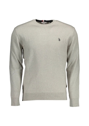 U.S. POLO ASSN. logo-embroidered crew-neck sweater - Neutrals