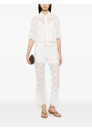 TWINSET flower-lace trousers - White