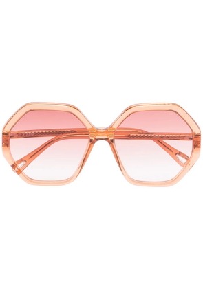 Chloé Eyewear Esther hexagonal-frame sunglasses - Orange