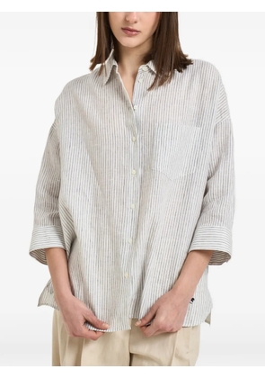 Weekend Max Mara striped chest-pocket linen shirt - Blue