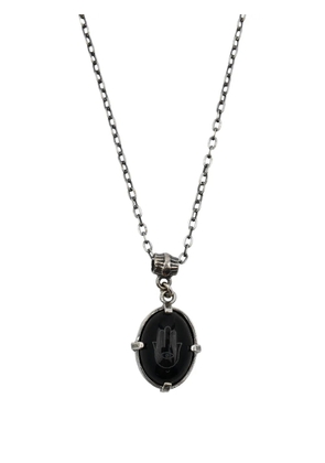 Gem Kingdom engraved onyx necklace - Silver
