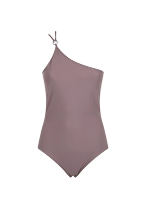 Coperni one-shoulder logo-ring swimsuit - Purple