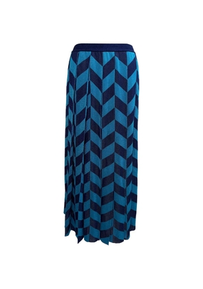 Gucci Pre-Owned pleated chevron-print skirt - Blue