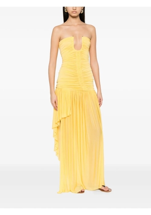 Christopher Esber Orion ruched-bodice maxi dress - Yellow