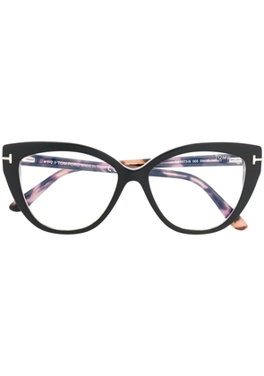 TOM FORD Eyewear tortoiseshell-backed cat-eye glasses - Black