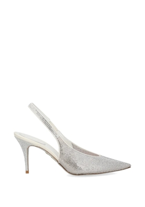 René Caovilla Jinny crystal-embellished slingback pumps - Silver