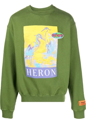 Heron Preston logo-print organic cotton sweatshirt - Green