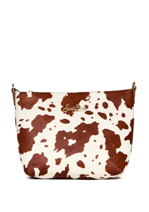 MC2 Saint Barth Aline cow-print clutch bag - White