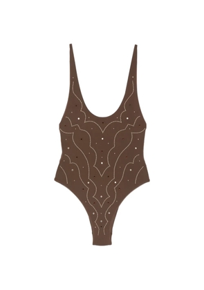 VENUJA crystal-embellished swimsuit - Brown