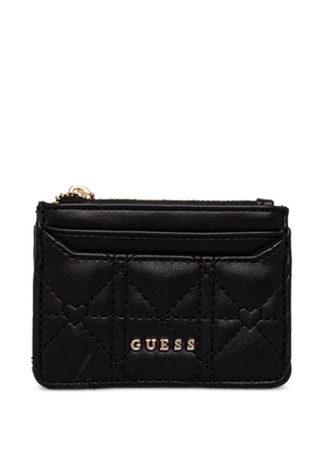 GUESS USA quilted cardholder and keychain set - Black