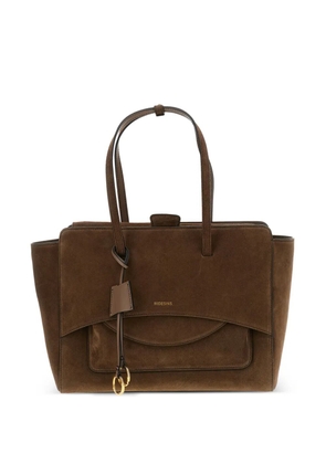 HIDESINS large Flap suede tote bag - Brown